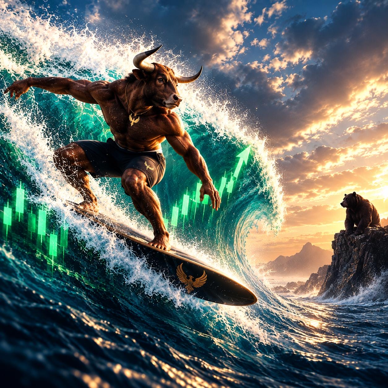 Bull surfing